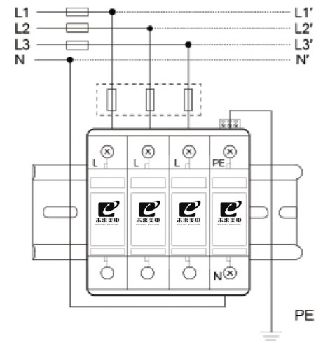 浪涌保護器接線圖
