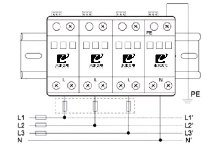 浪涌保護器接線圖